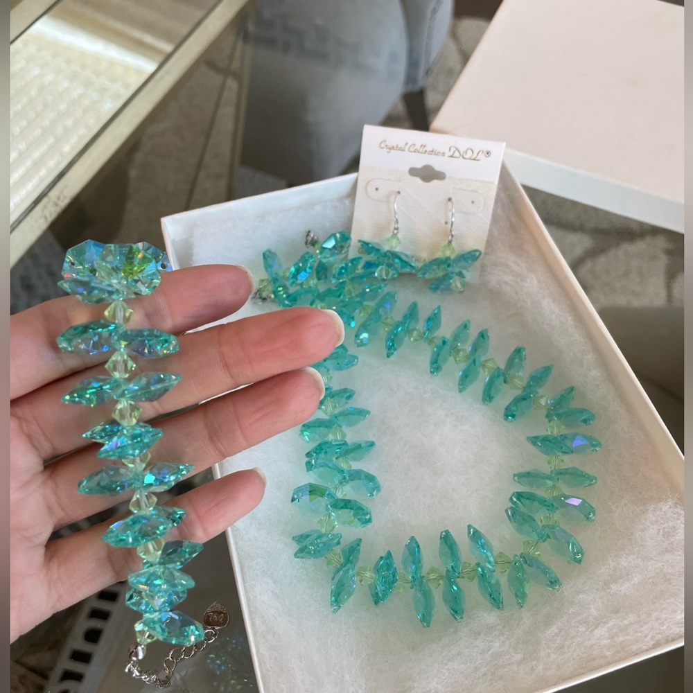 Swarovski bracelet ring earrings set